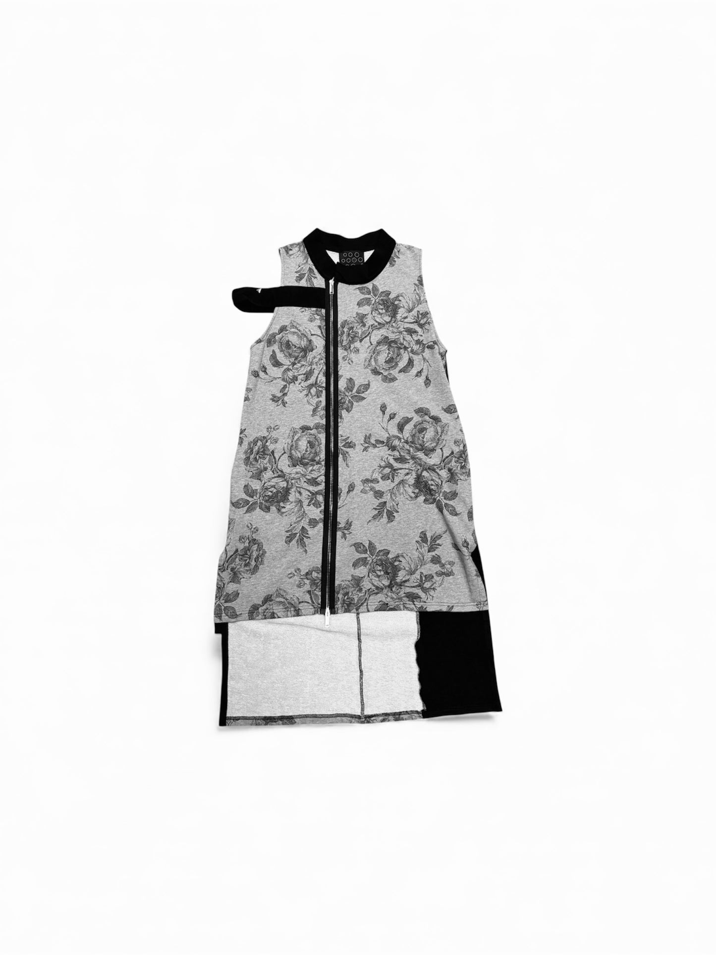 Asymmetrical long vest with zipper