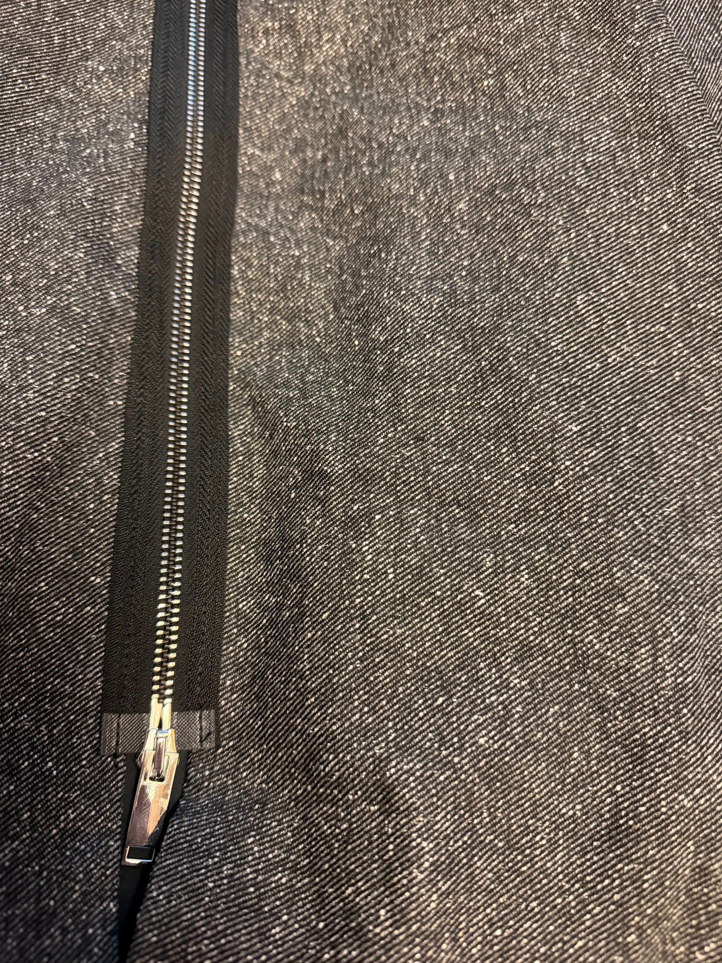 Midi dress with zipper front and faux leather details