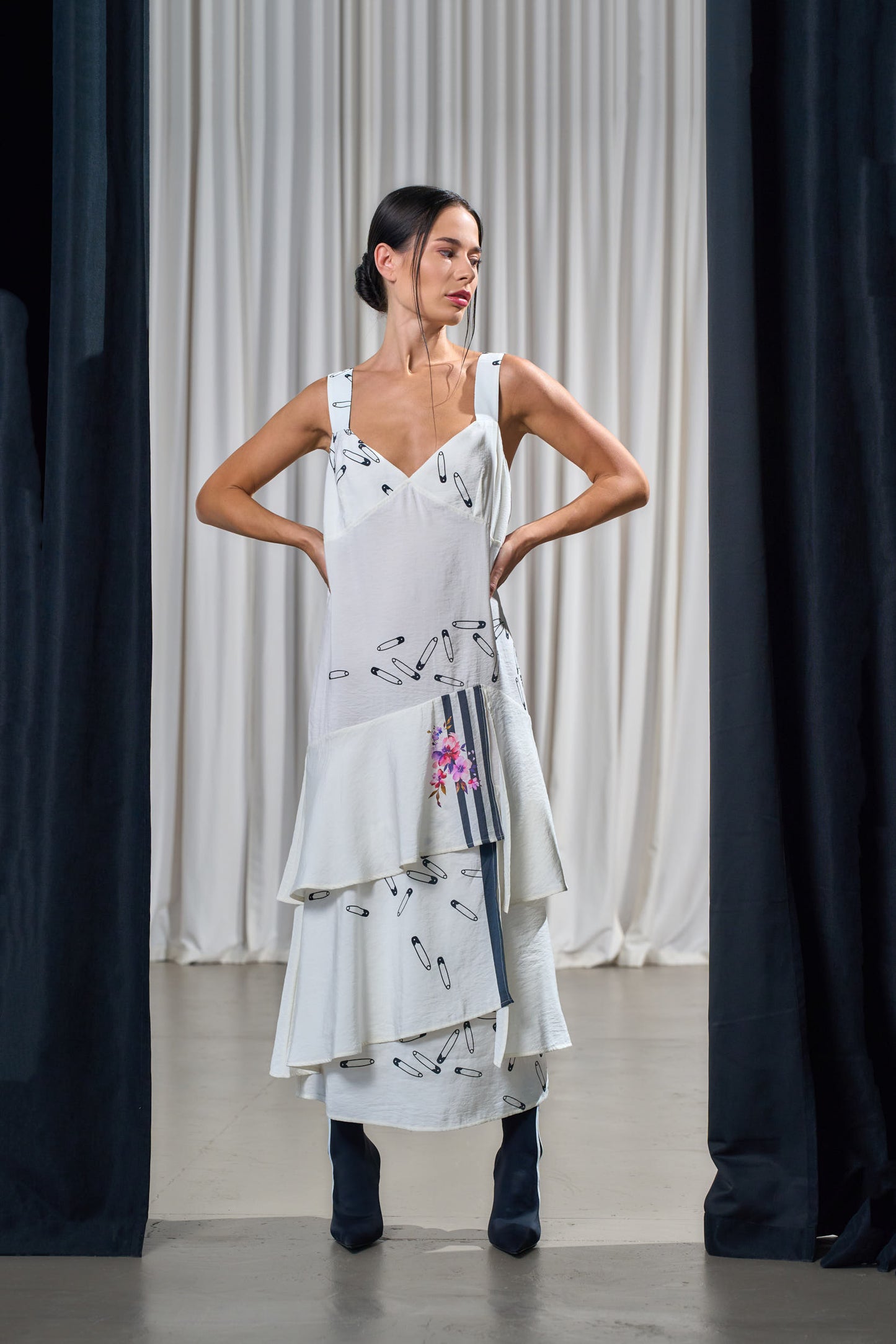 Safety Pin Tiered Dress