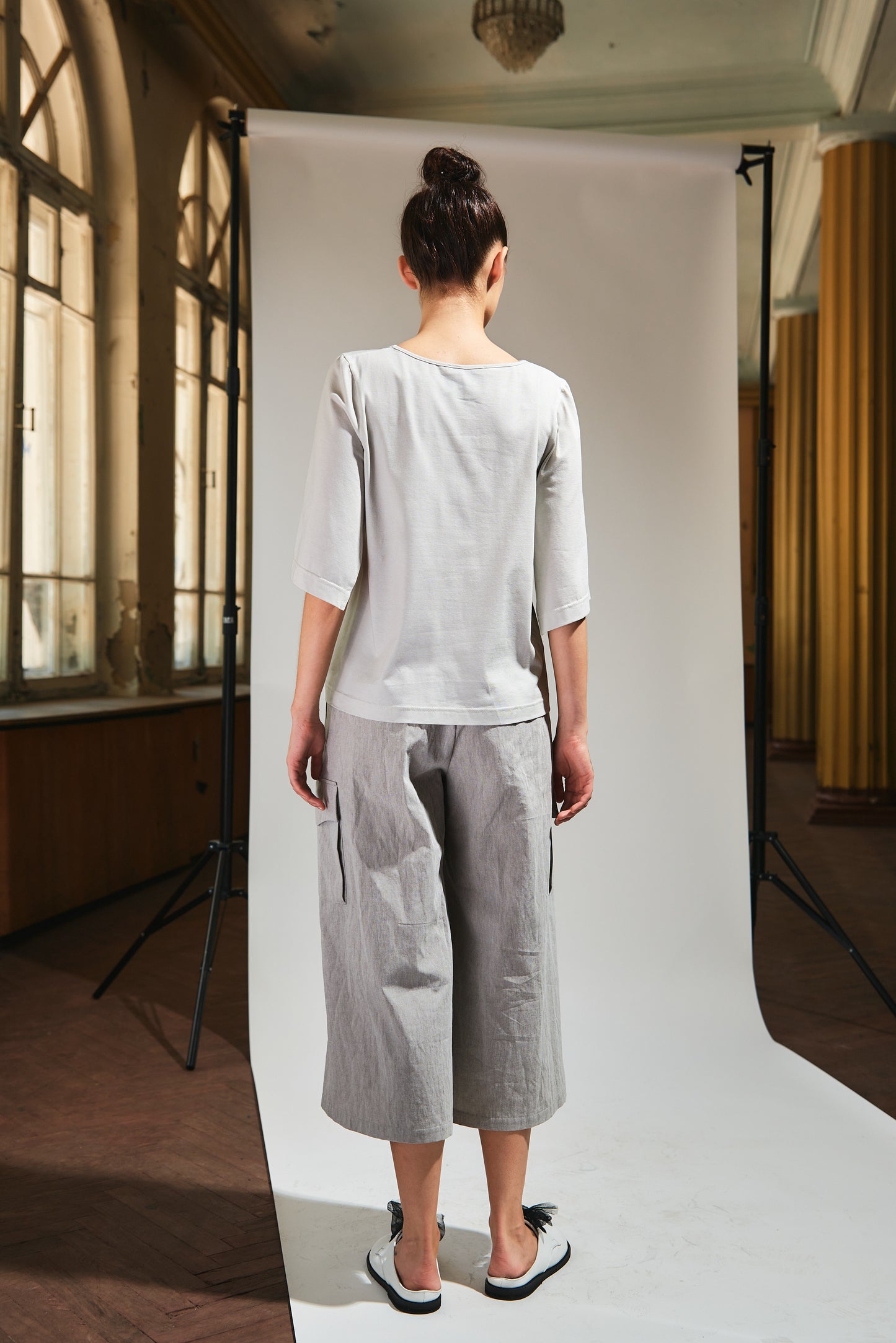 Top 3/4 sleeve with print front |  NY77DESIGN