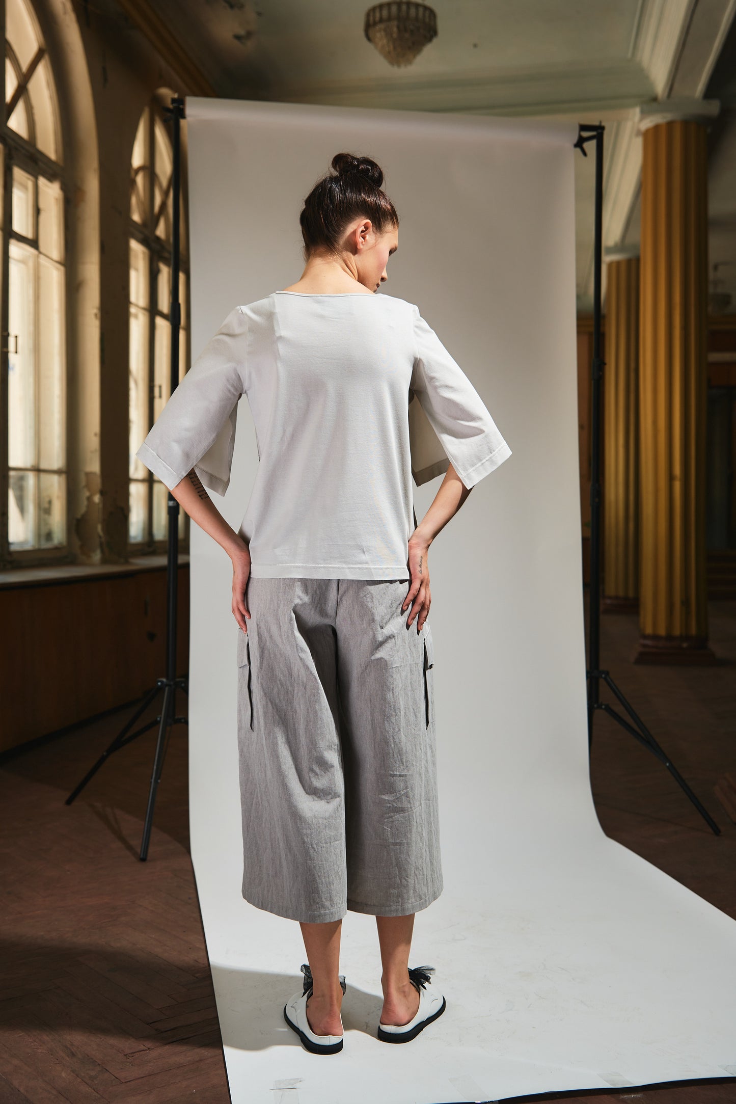 Top 3/4 sleeve with print front |  NY77DESIGN