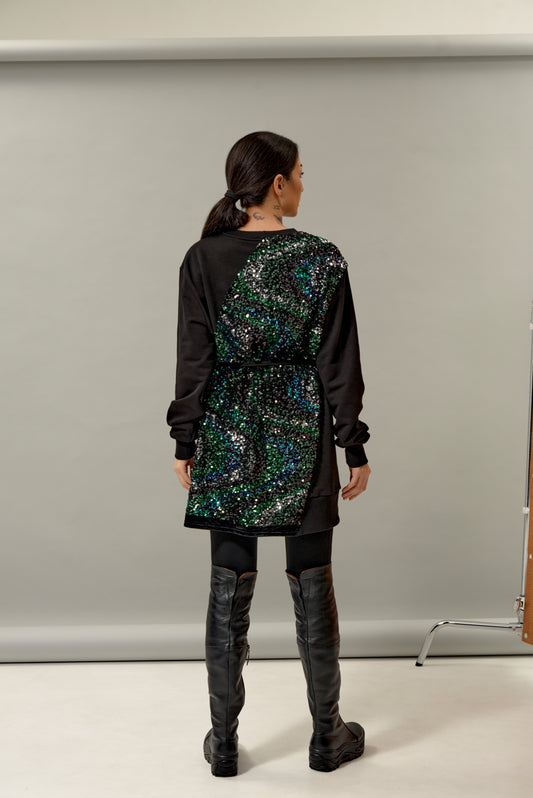 Sequins sweatshirt tunic