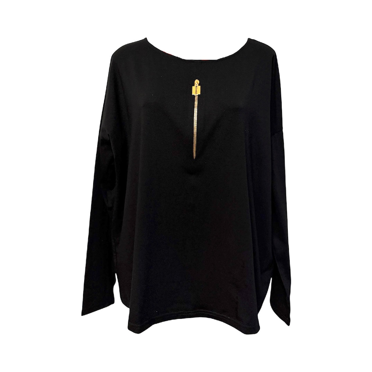Long sleeve top with blade zipper