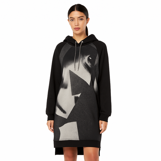 Sweatshirt Japanese cotton dress with a hood