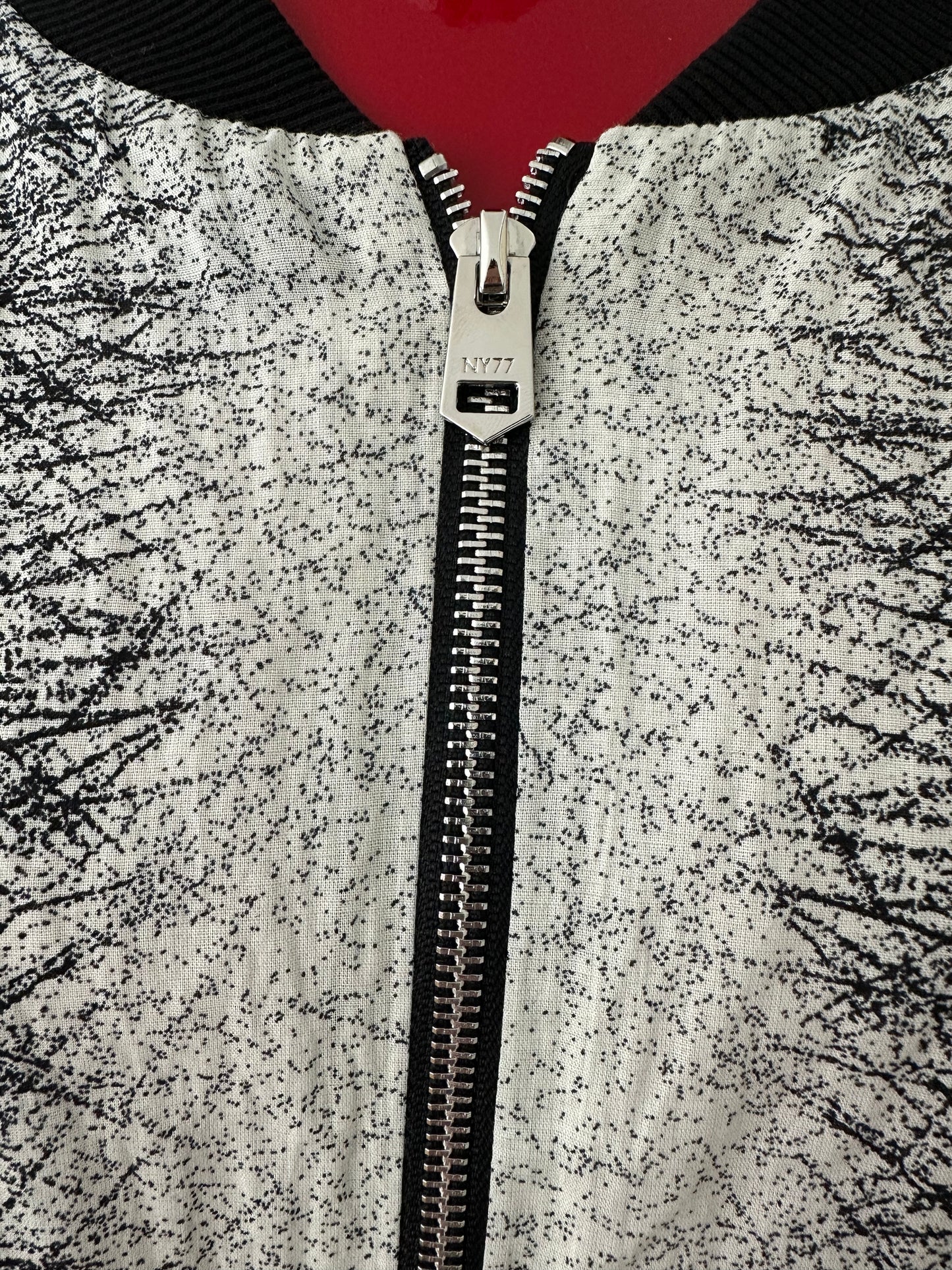 Long Bomber Jacket Zipper Closure | NY77DESIGN
