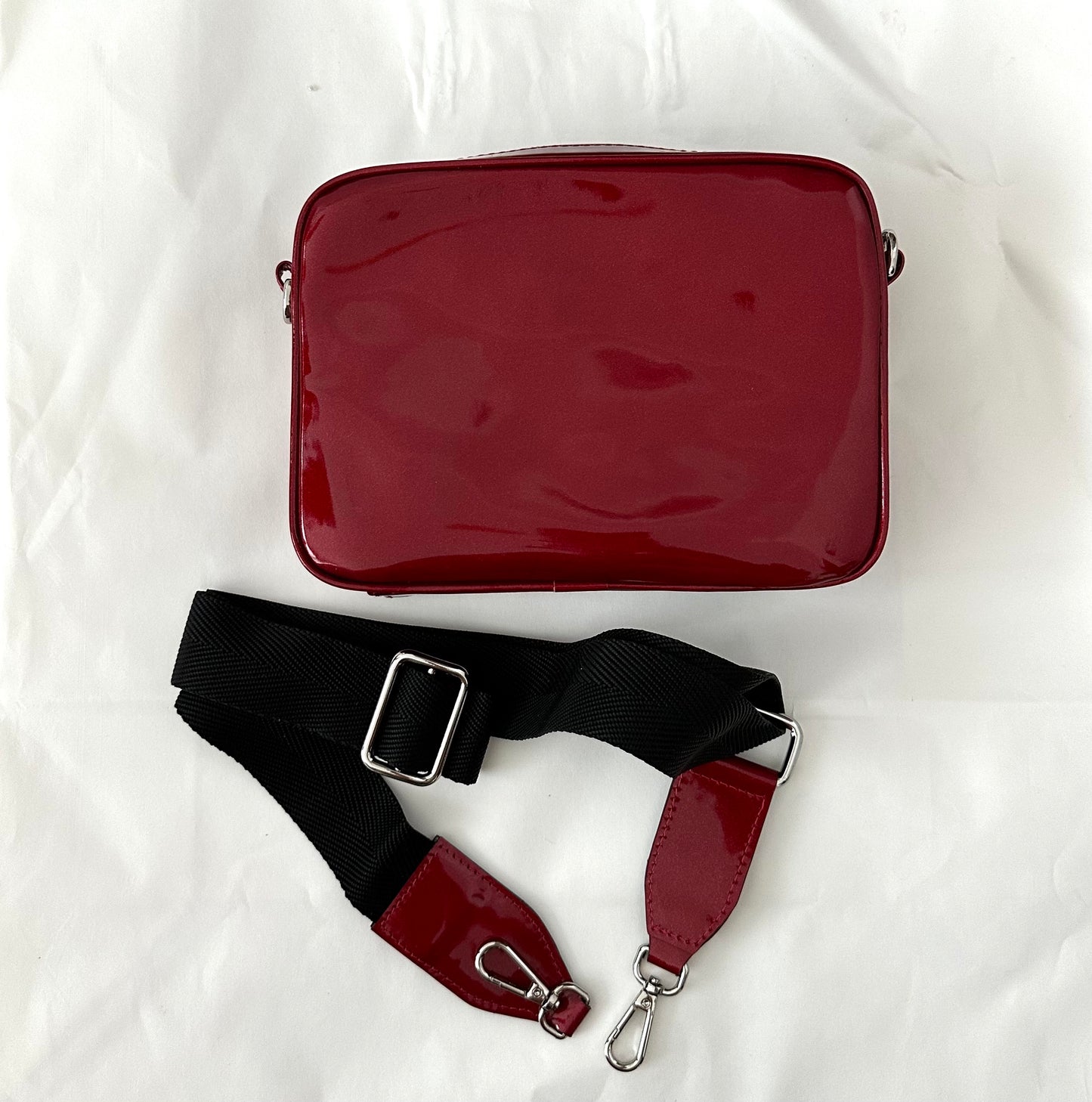 Crossbody Camera Bag Glossy Leather | NY77DESIGN