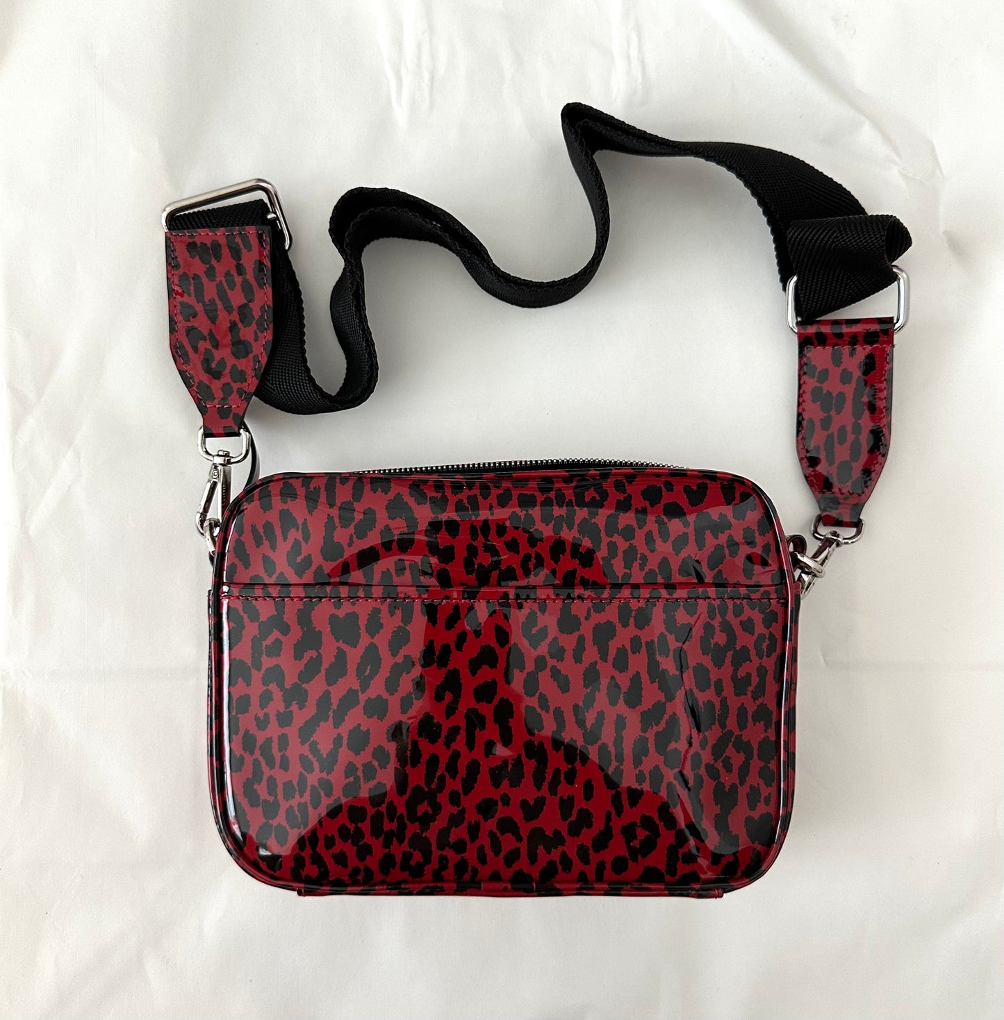 Crossbody Camera Bag Animal Print Glossy Leather | NY77DESIGN