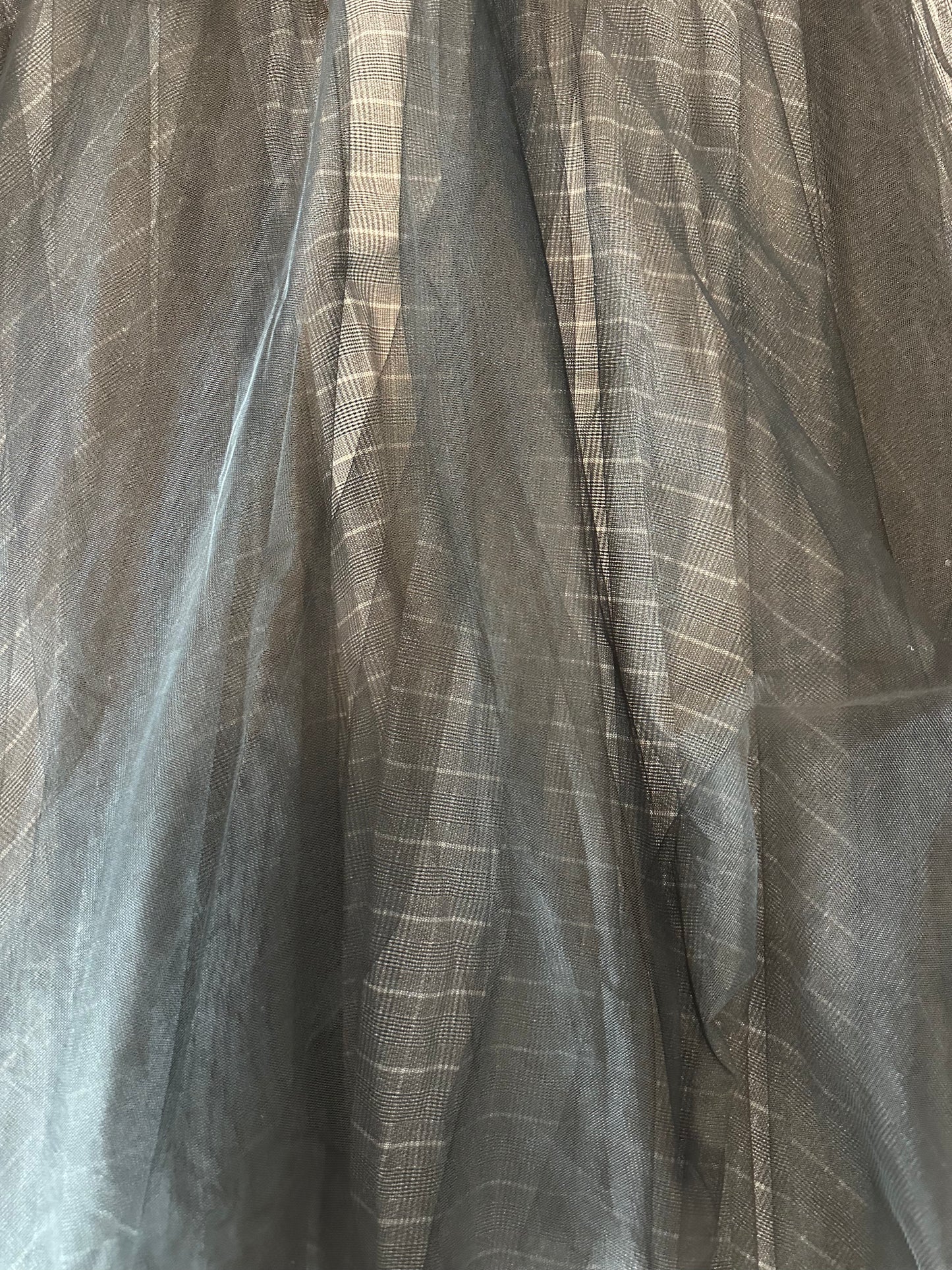 Long mesh/cotton skirt