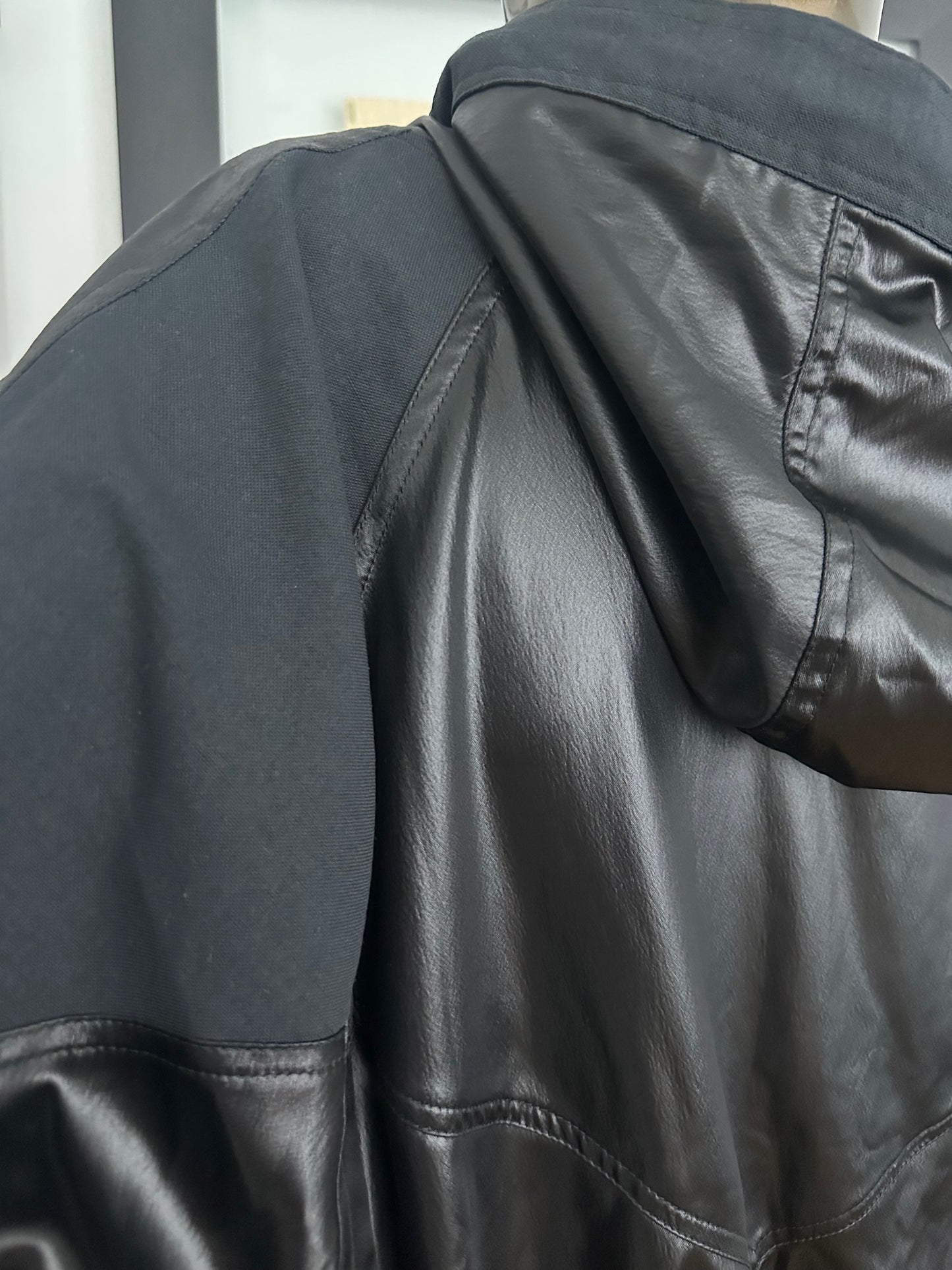 Biker jacket with hood