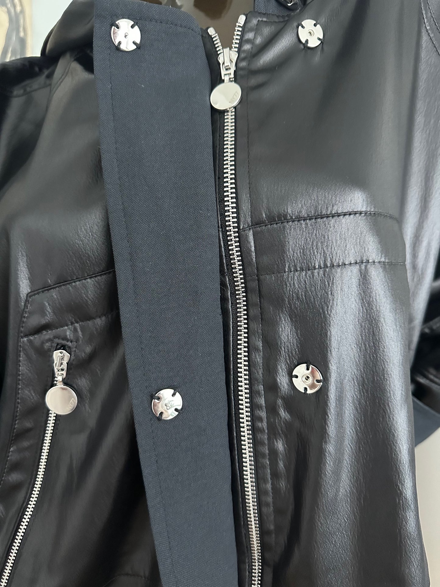 Biker jacket with hood