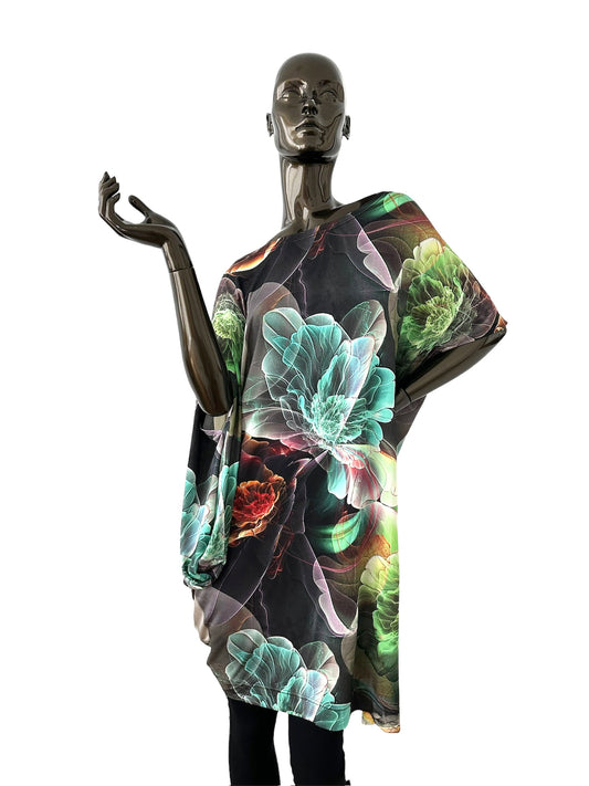 Dress asymmetrical with flower print