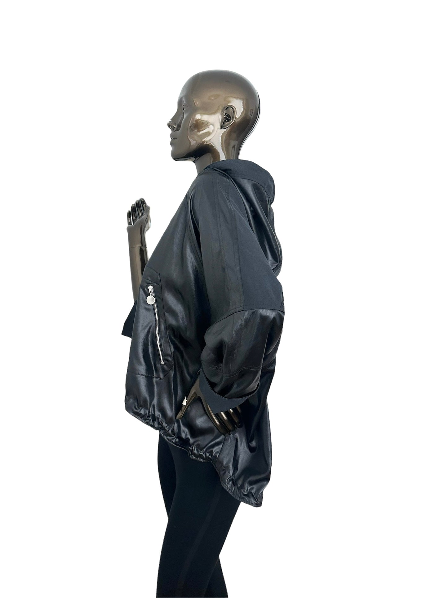 Biker jacket with hood