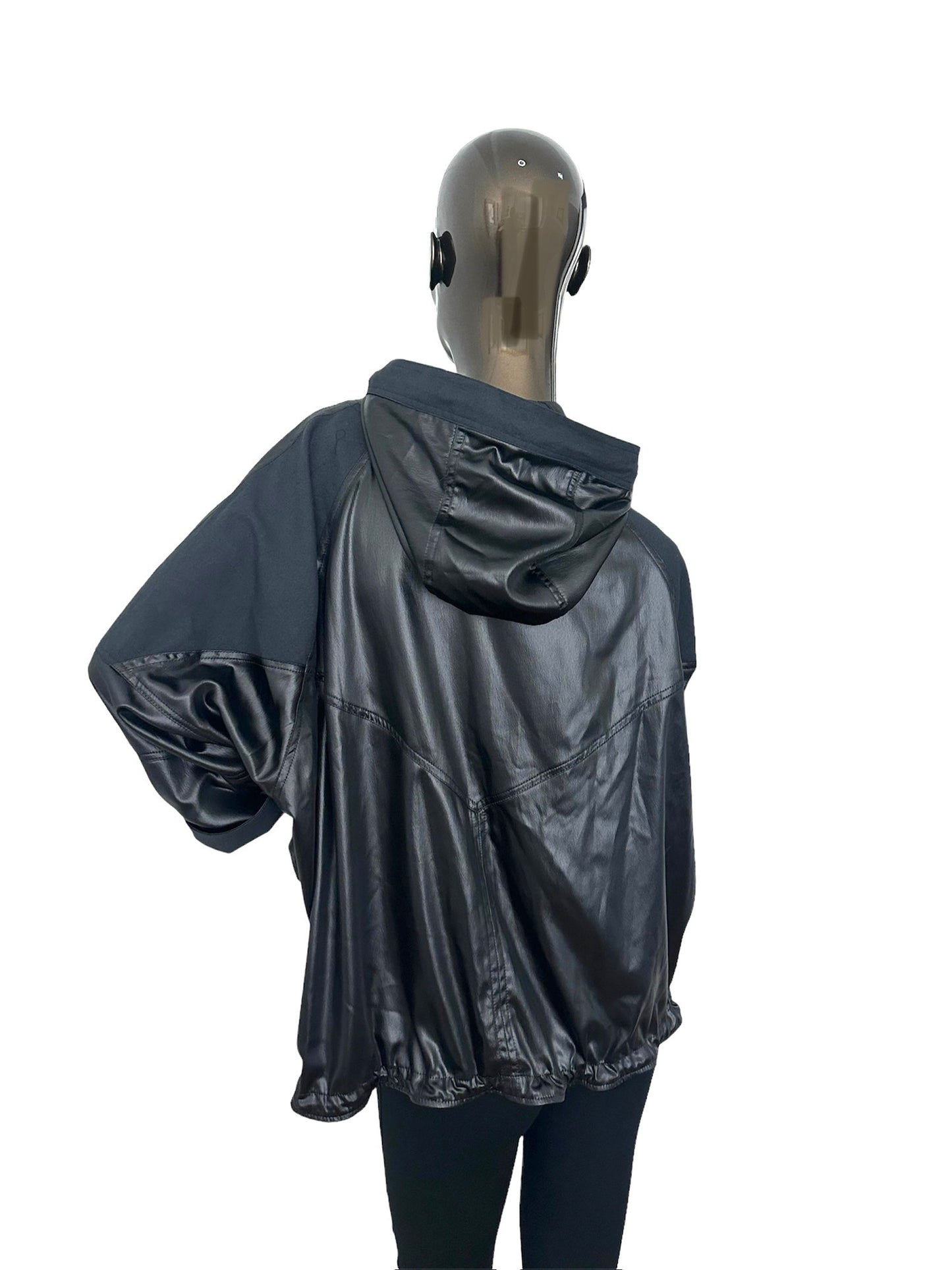 Biker jacket with hood