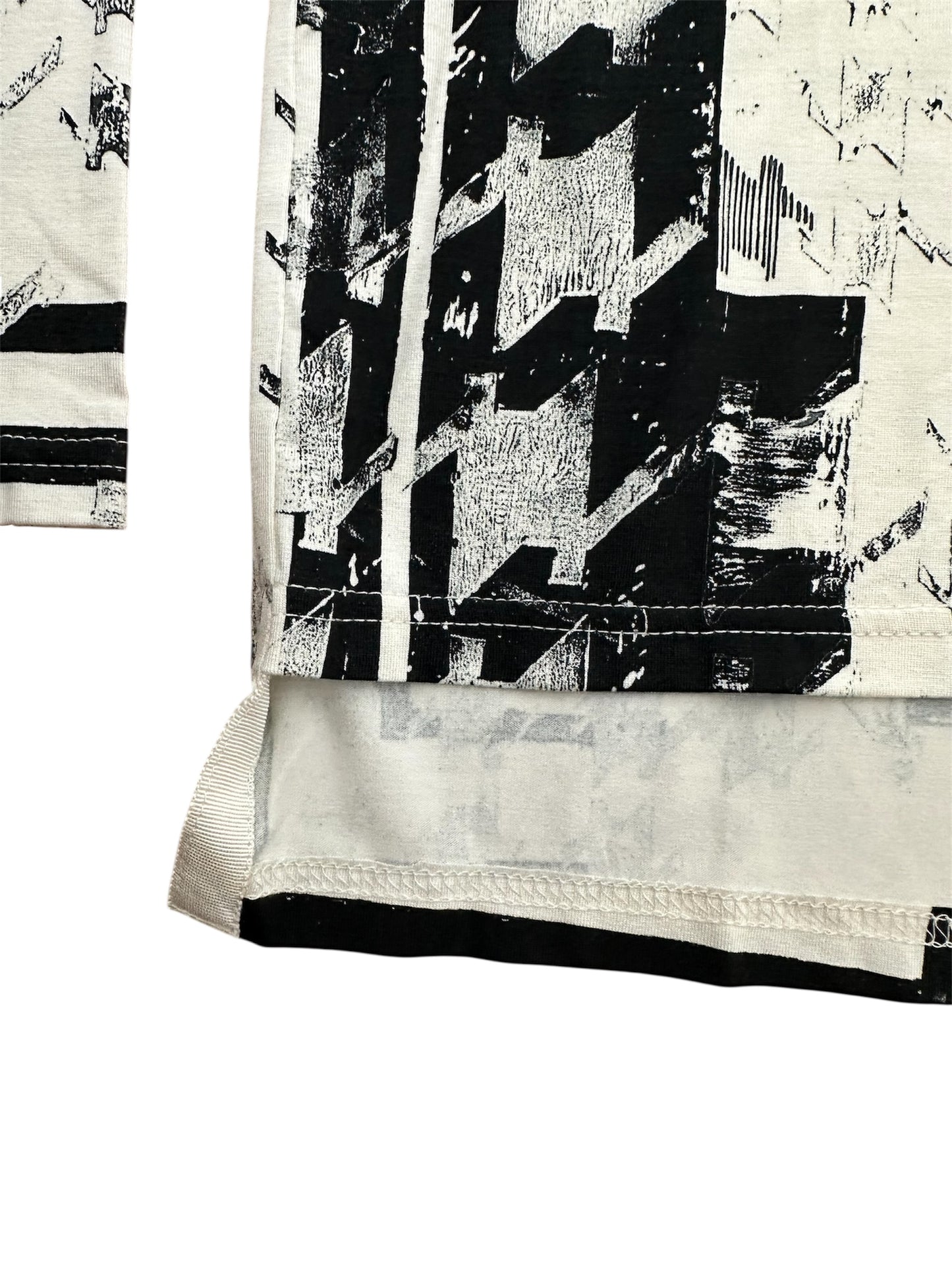 Long sleeve square top abstract print | NY77DESIGN