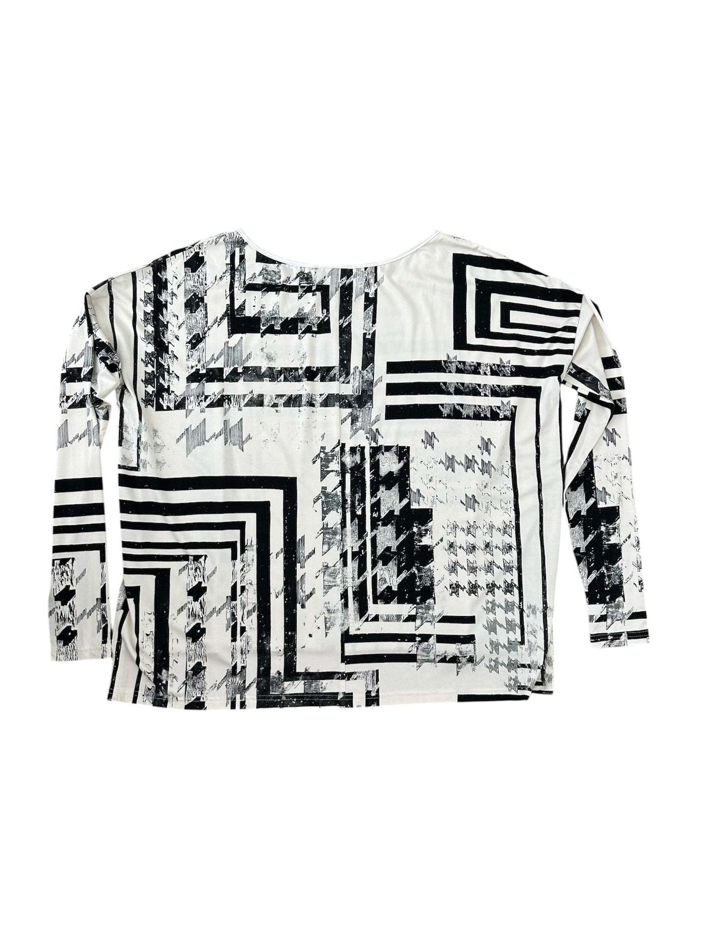 Long sleeve square top abstract print | NY77DESIGN