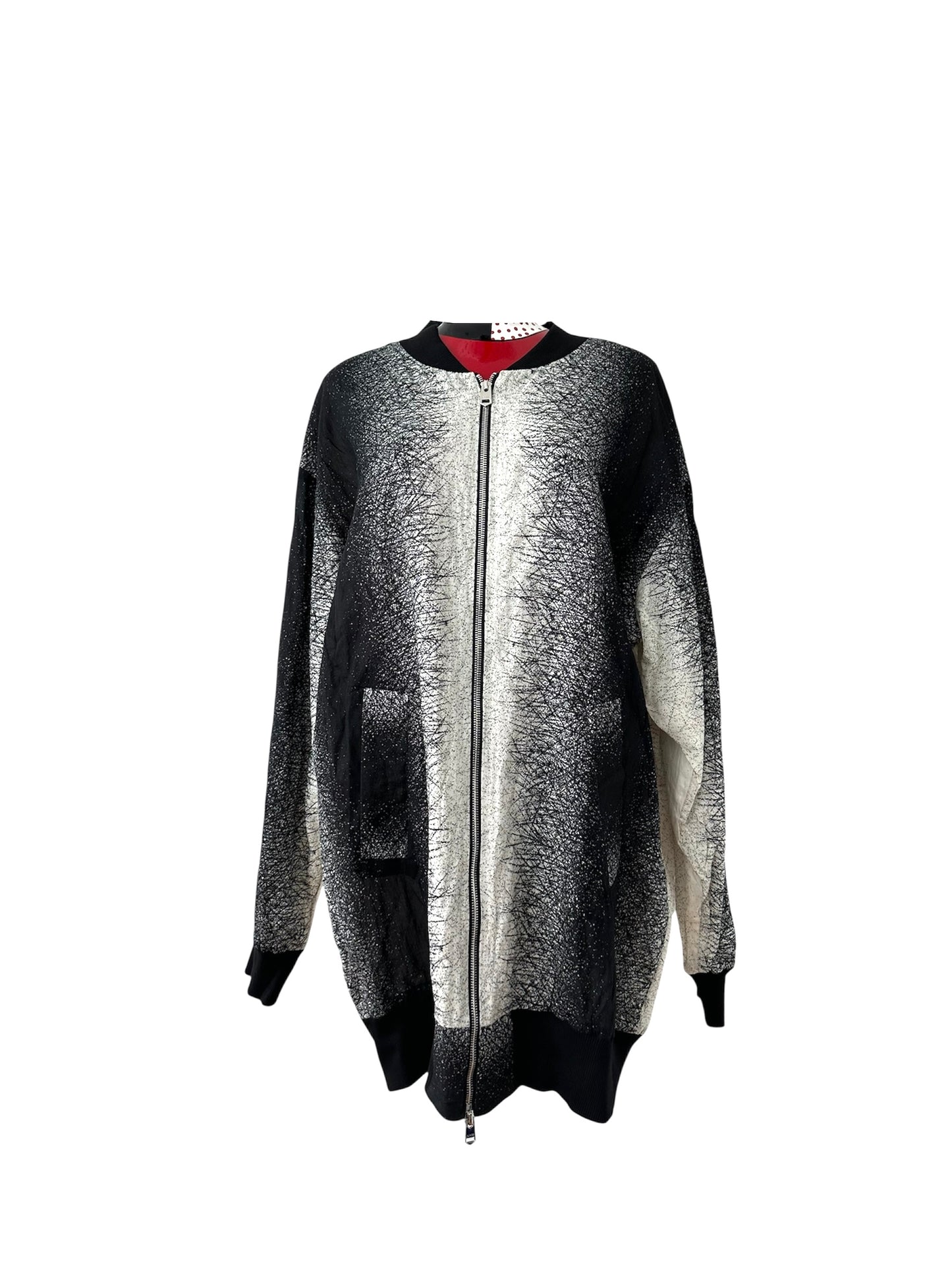 Long Bomber Jacket Zipper Closure | NY77DESIGN