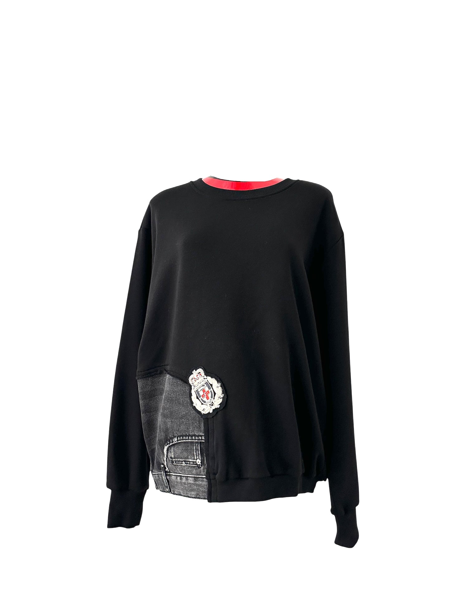 Japanese Cotton Sweatshirt with jeans detail | NY77DESIGN