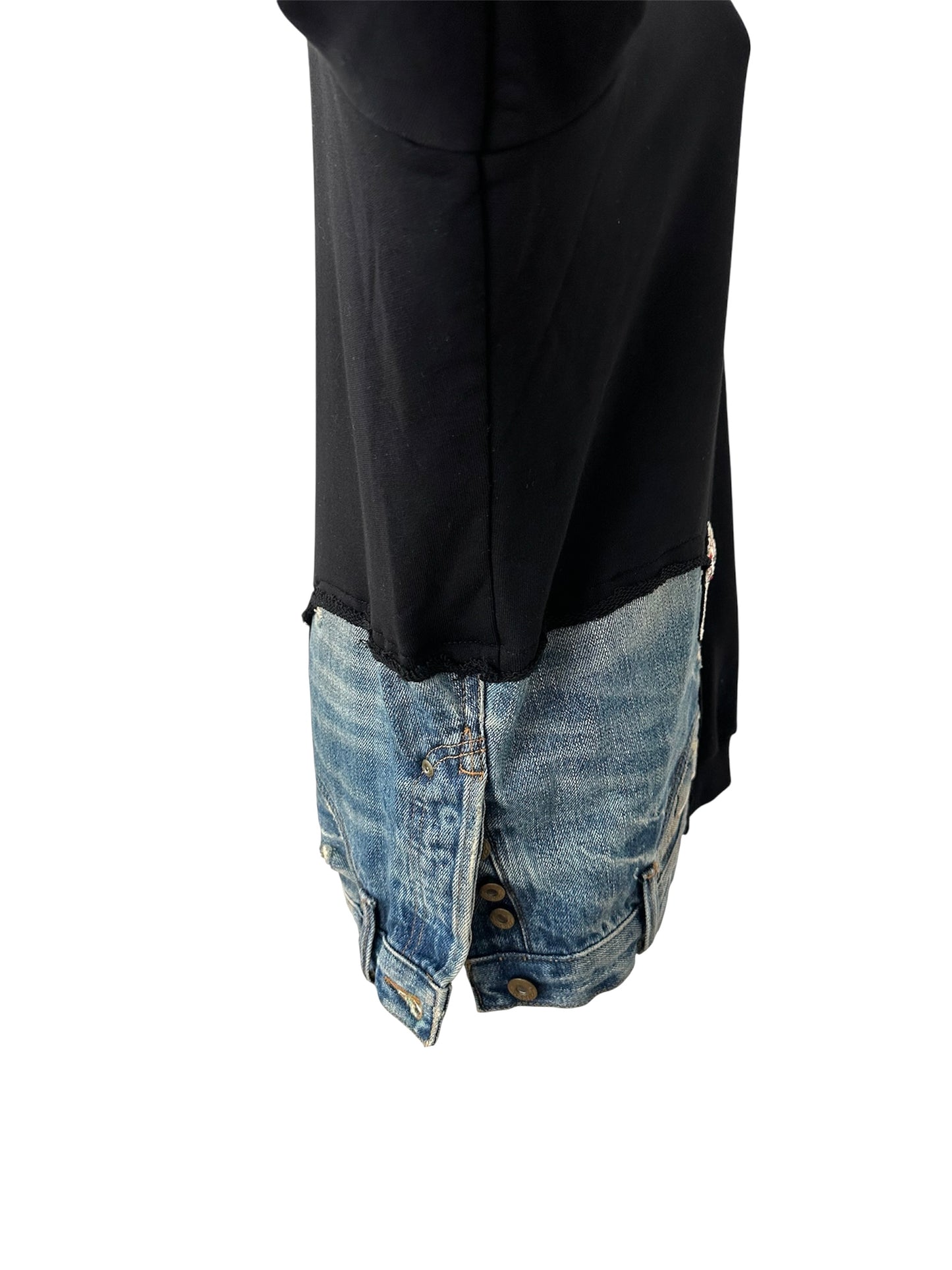 Japanese Cotton Sweatshirt with jeans detail | NY77DESIGN