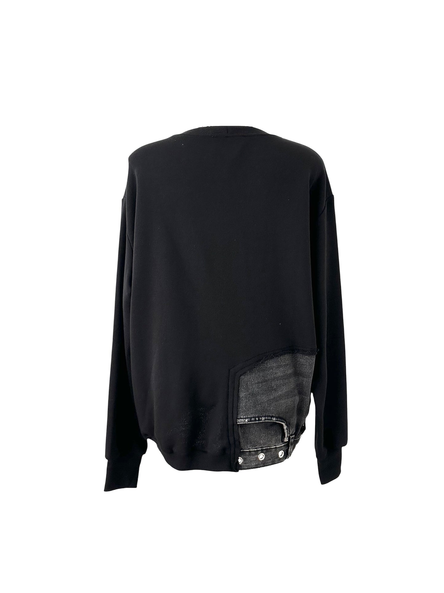 Japanese Cotton Sweatshirt with jeans detail | NY77DESIGN
