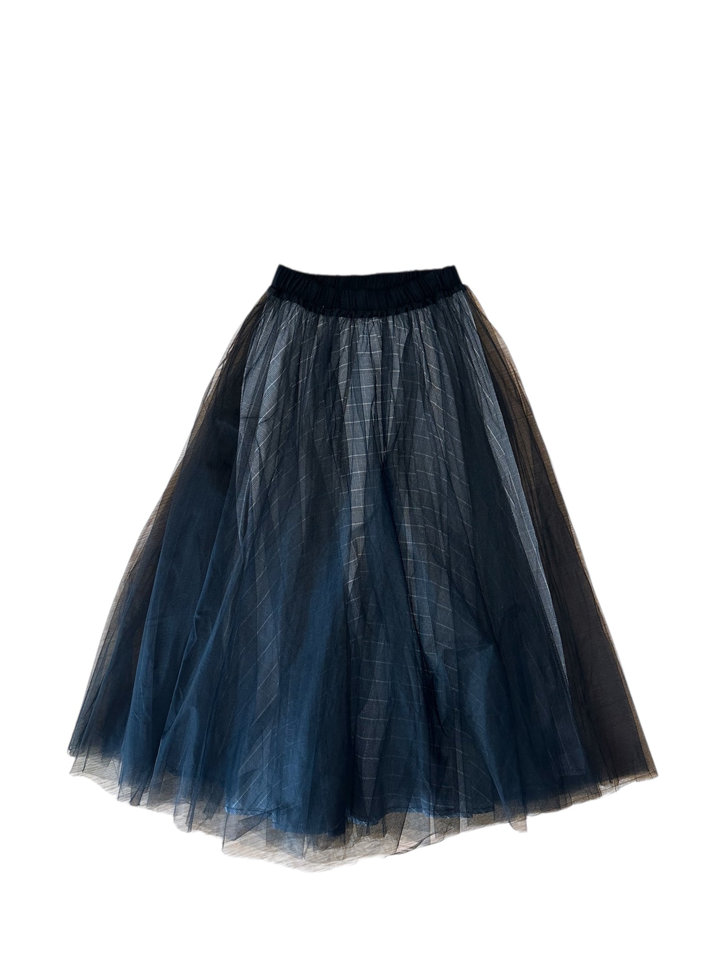 Long mesh/cotton skirt