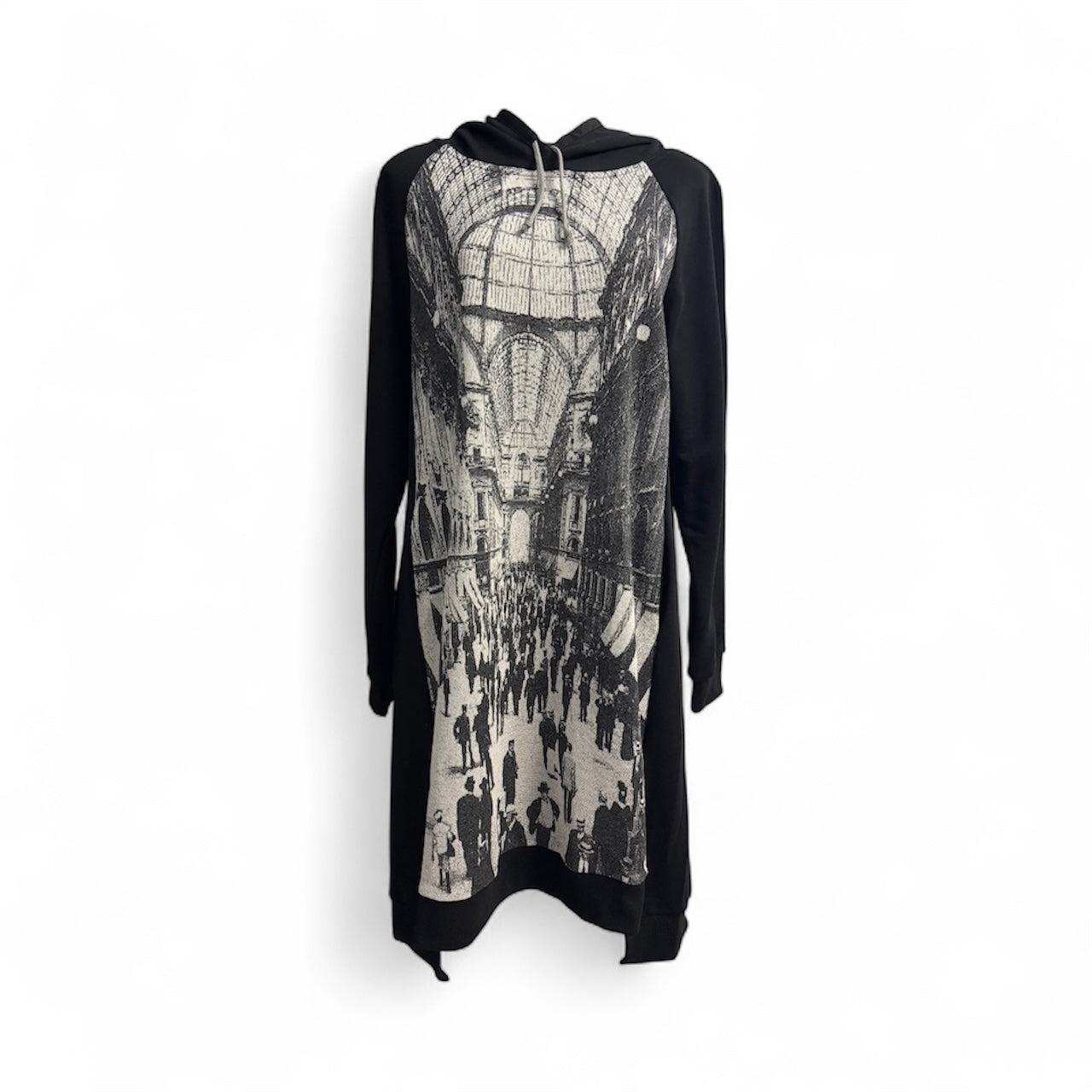 Sweatshirt Japanese cotton dress with a hood and first passage in London print