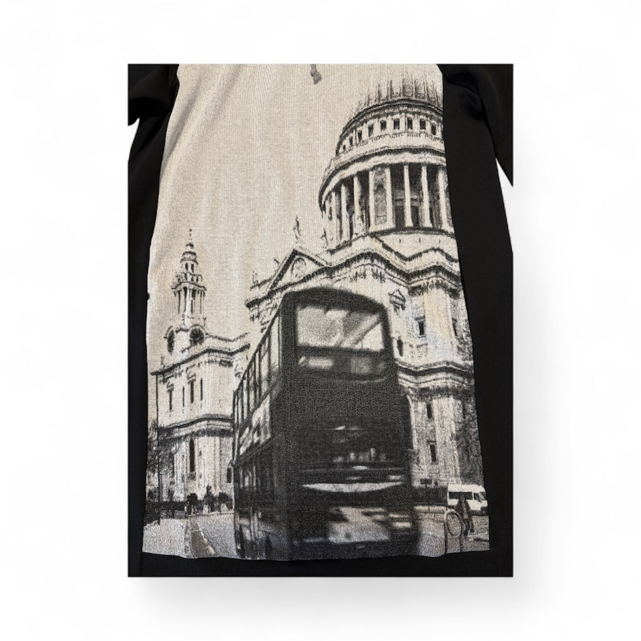 Sweatshirt Japanese cotton dress with a hood and London Bus print