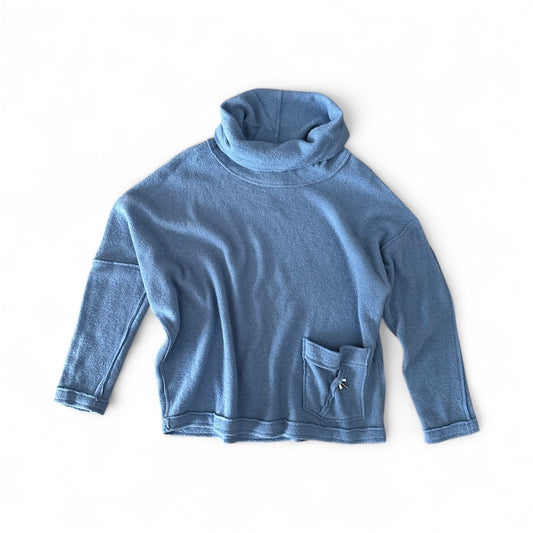 Cowl neck sweater with real metal screw detail