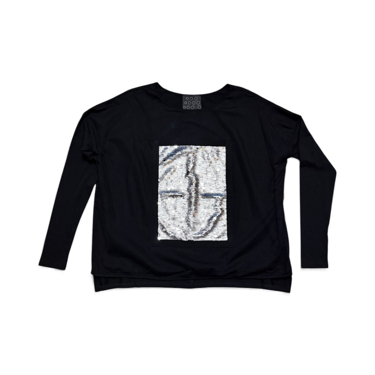 Relaxed fit top with sequins details