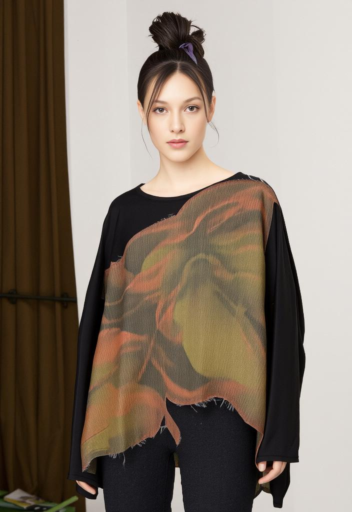 Long sleeve square top orange | NY77DESIGN – NY 77 DESIGN