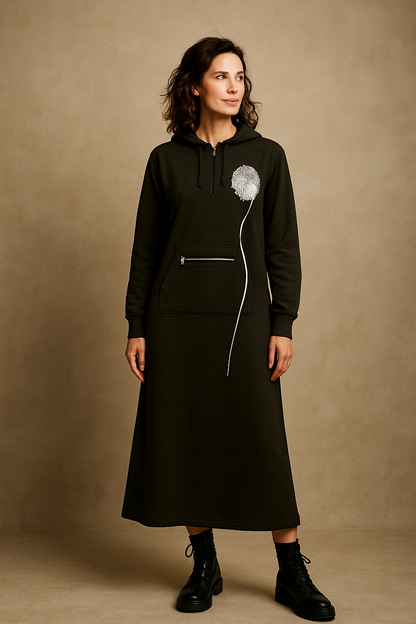 Long sweatshirt dress Japanese cotton