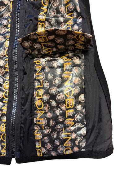 Cropped vest with special diamond print nylon