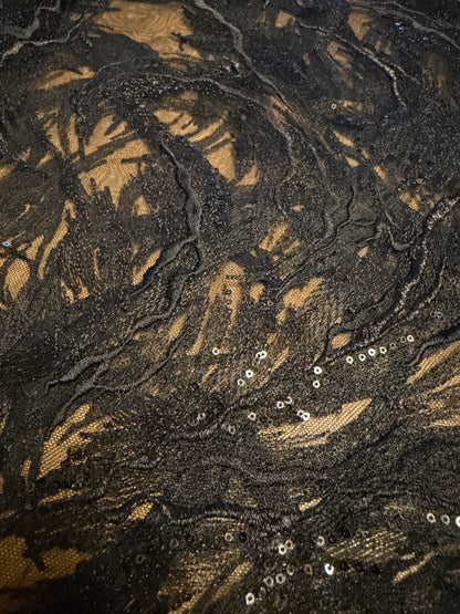 Lace embroidered sleeveless dress overlay