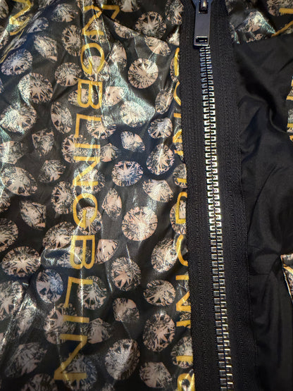 Cropped vest with special diamond print nylon