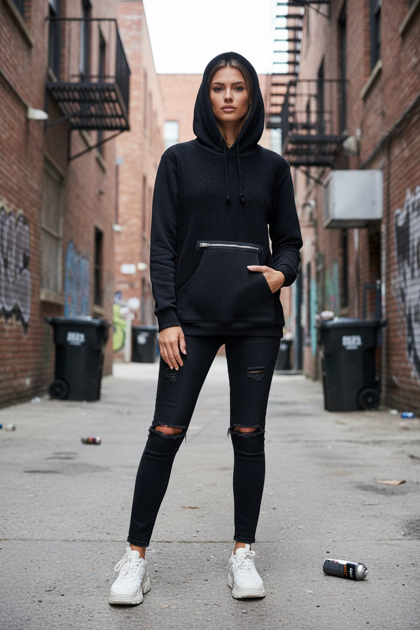 Long sleeve hoodie with front pocket