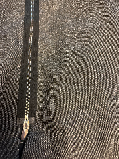 Midi dress with zipper front and faux leather details