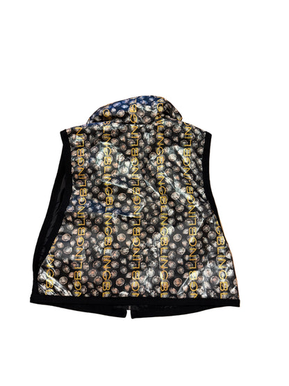 Cropped vest with special diamond print nylon