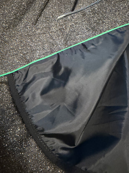 Midi dress with zipper front and faux leather details