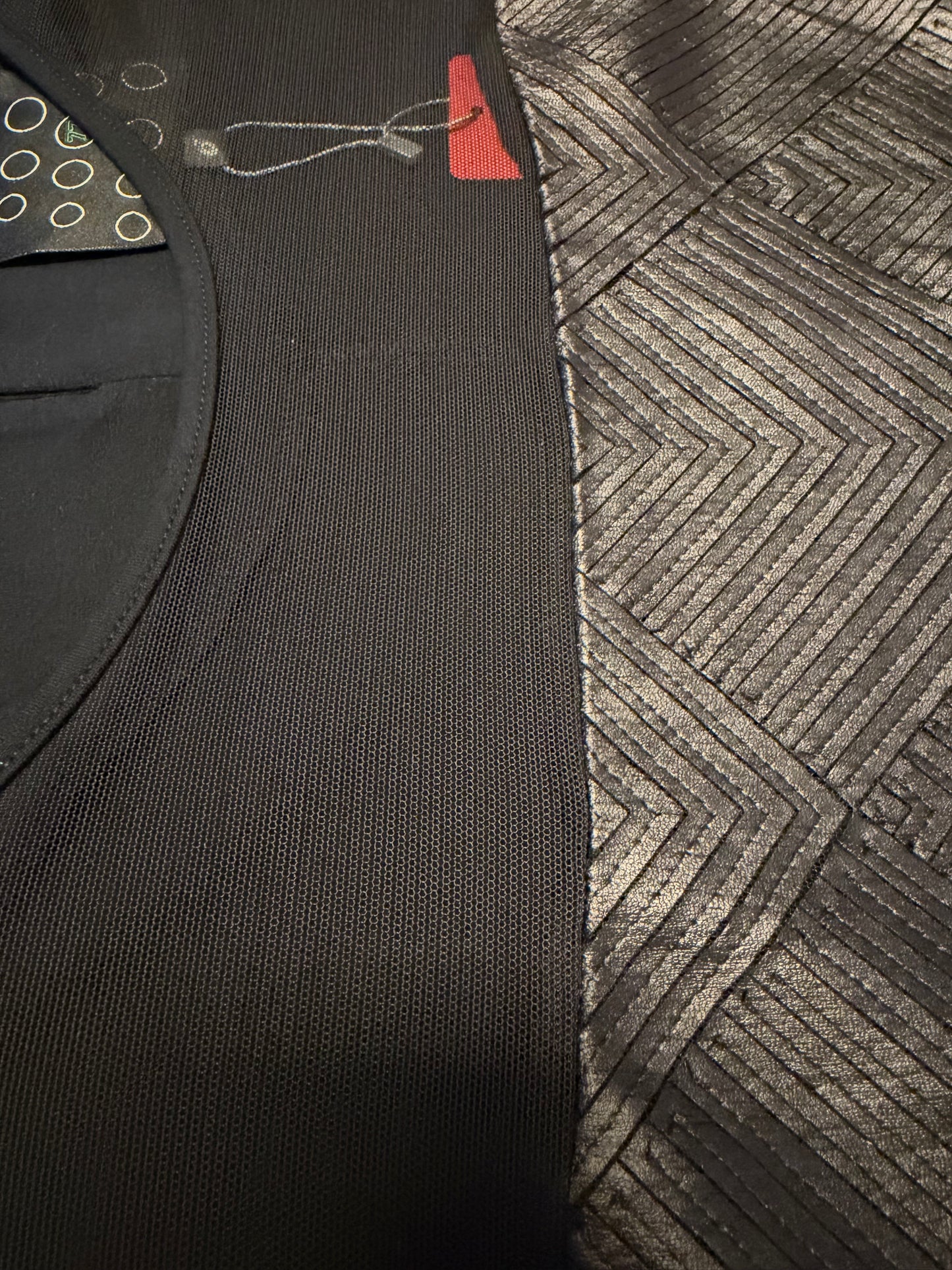 Tunic mesh and pleather details