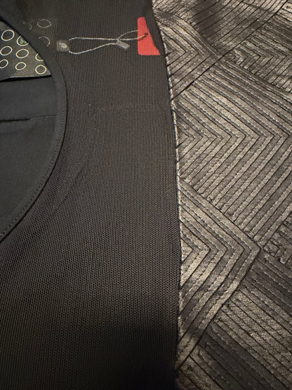 Tunic mesh and pleather details