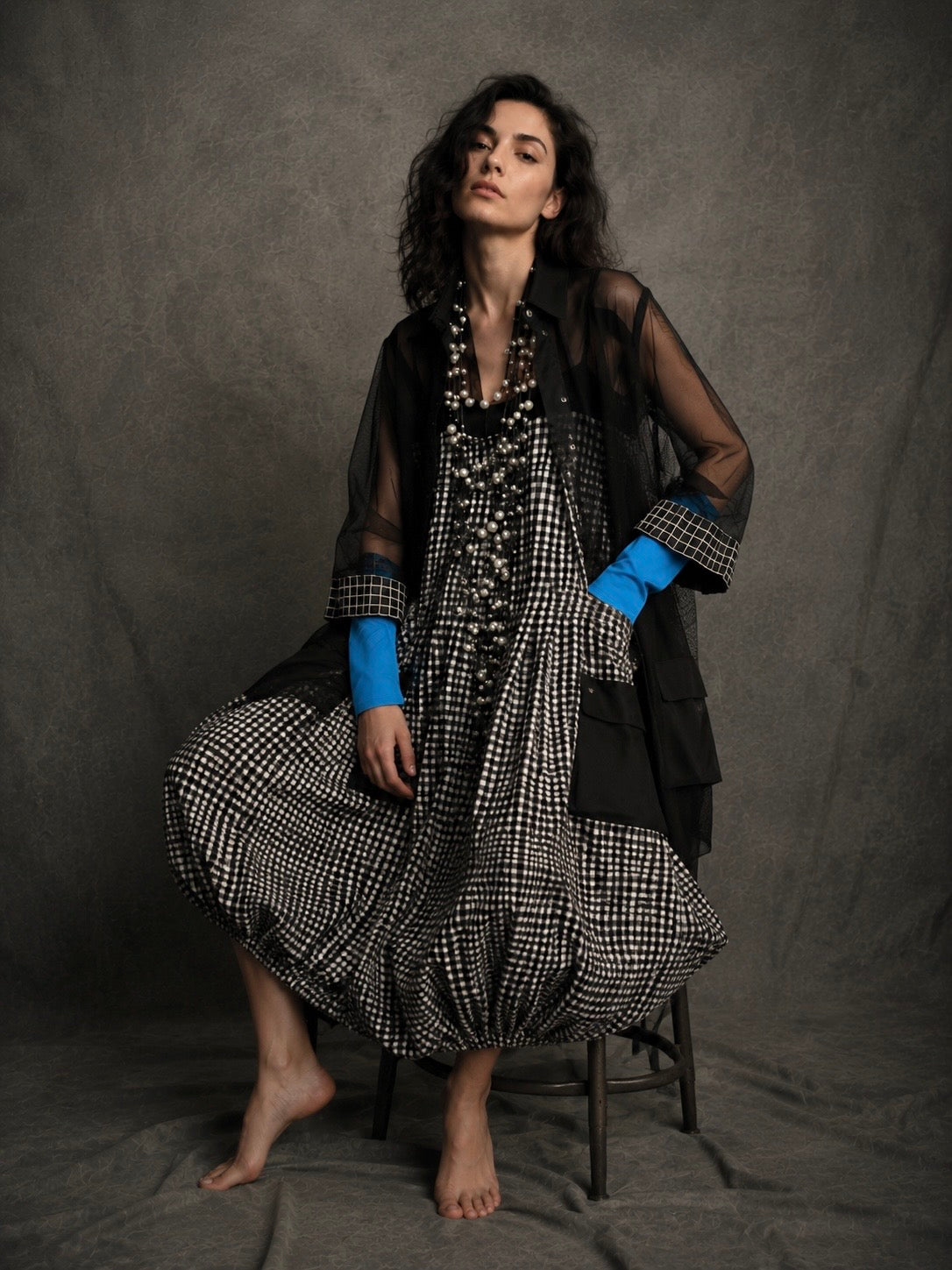 Gingham Cocoon Dress