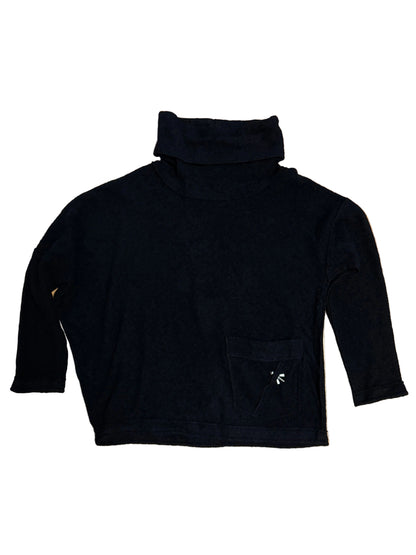 Cowl neck sweater with real metal screw detail