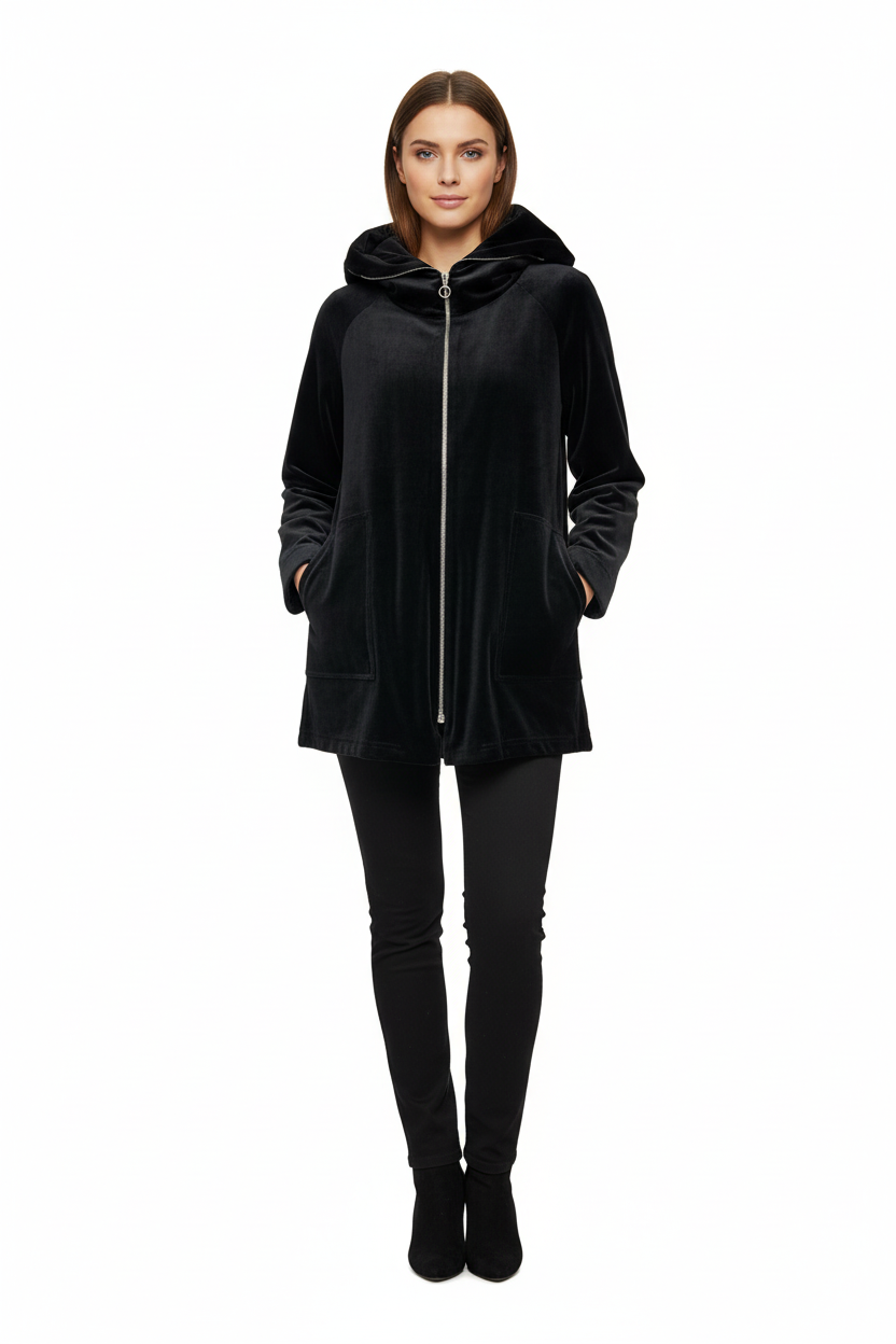 Velvet Jacket with zipper details