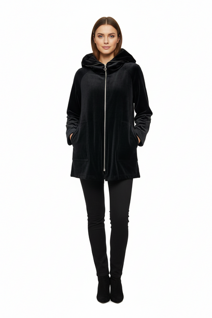 Velvet Jacket with zipper details