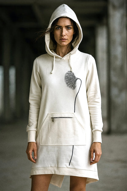 Sophisticated Sweatshirt Dress with a hood