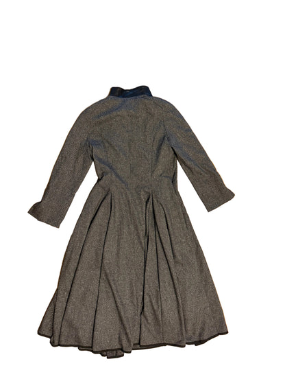 Midi dress with zipper front and faux leather details