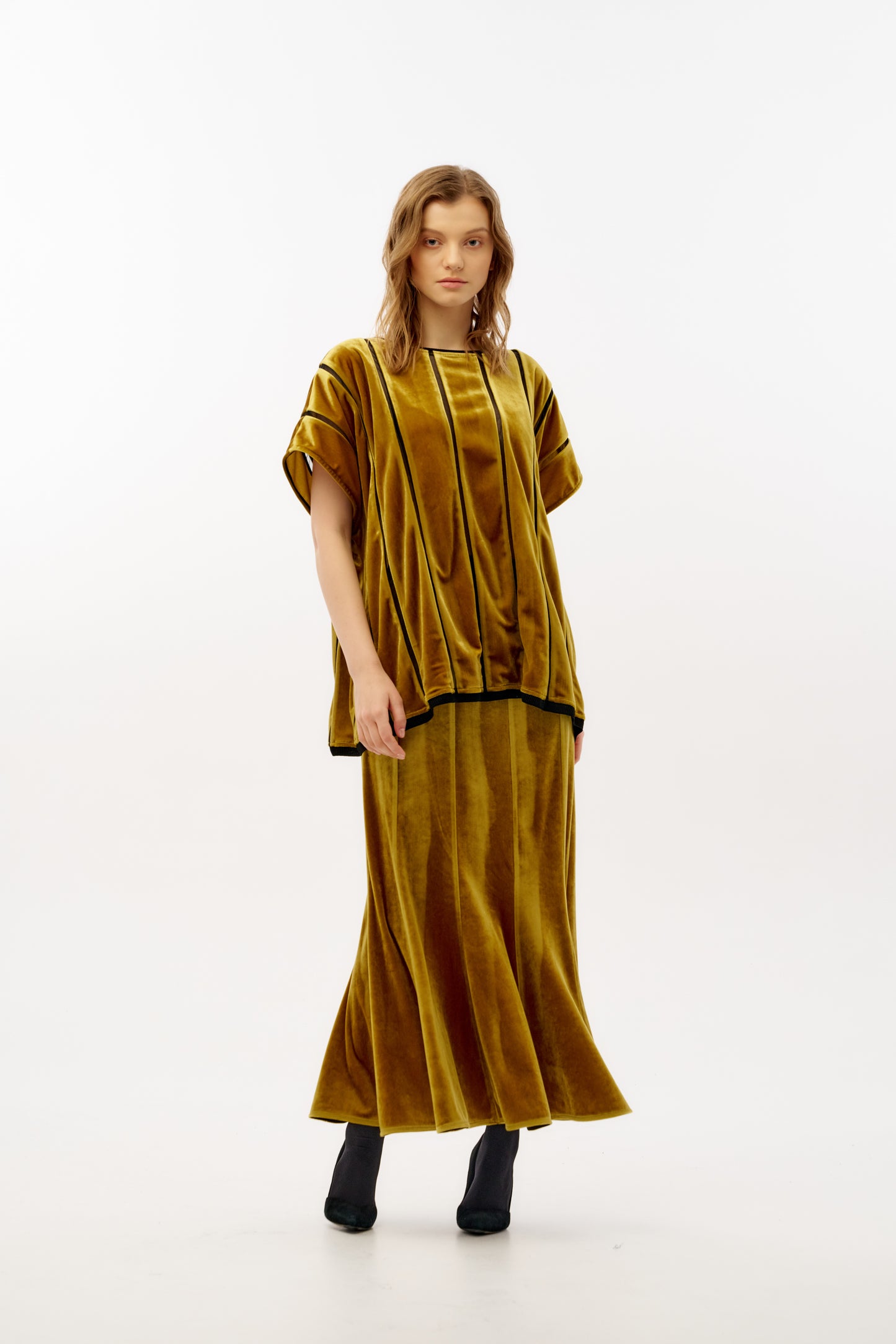 Boxy oversized top Japanese velvet