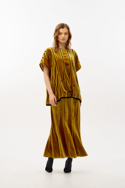 Boxy oversized top Japanese velvet