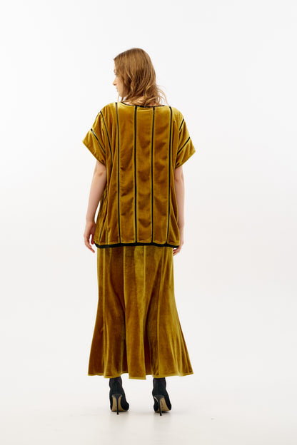 Boxy oversized top Japanese velvet