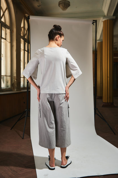 Top 3/4 sleeve with print front |  NY77DESIGN