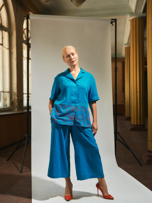 Full length wide leg pants |  NY77DESIGN